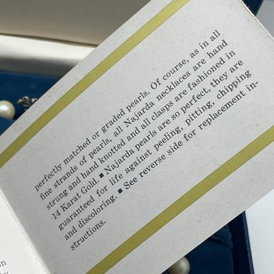 LOT 149: Najarda Pearls with 14K White Gold Clasp