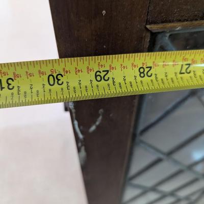 Antique Leaded Glass Window Panel Set Within A Wood Frame