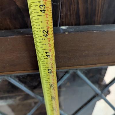 Antique Leaded Glass Window Panel Set Within A Wood Frame