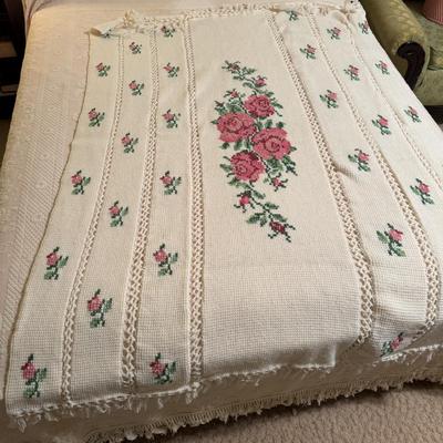 Rose Crocheted Twin Blanket