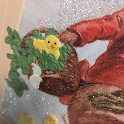 3D Signed By The Artist "Naughty Young Bunny In The Snow" Appox 18" x 22"