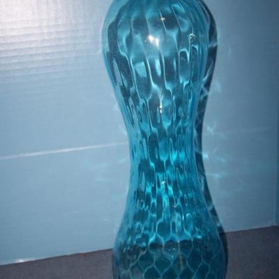 LOT 2 GORGEOUS VINTAGE MCM ART GLASS TALL DECANTER/BOTTLE