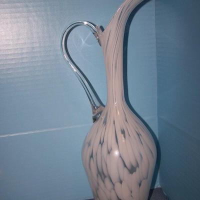 LOT 5 WONDERFUL VINTAGE MCM ART GLASS TALL EWER & VASE