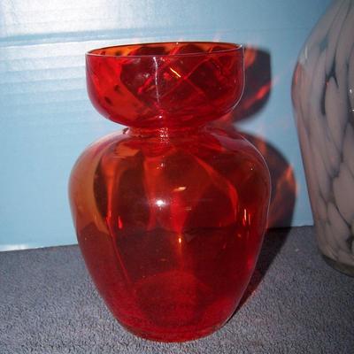 LOT 5 WONDERFUL VINTAGE MCM ART GLASS TALL EWER & VASE