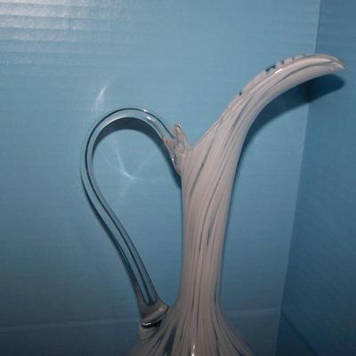 LOT 5 WONDERFUL VINTAGE MCM ART GLASS TALL EWER & VASE