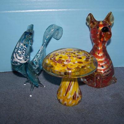 LOT 6 GREAT VINTAGE MCM NOVELTY ART GLASS