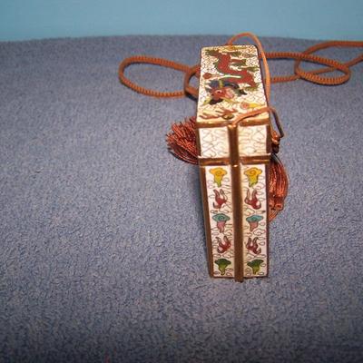 LOT 10 WONDERFUL ASIAN BRASS CLOISONNE BOX NECKLACE/HANGING