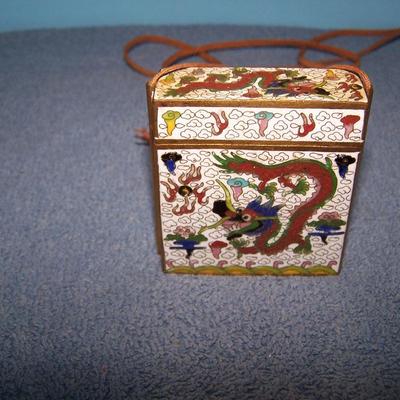 LOT 10 WONDERFUL ASIAN BRASS CLOISONNE BOX NECKLACE/HANGING
