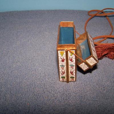LOT 10 WONDERFUL ASIAN BRASS CLOISONNE BOX NECKLACE/HANGING