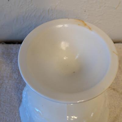 Sale Photo Thumbnail #515: Milk Glass pedestal Compote grape harvest