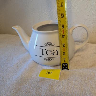 Sale Photo Thumbnail #526: Tea pot- ceramic white- made in England
