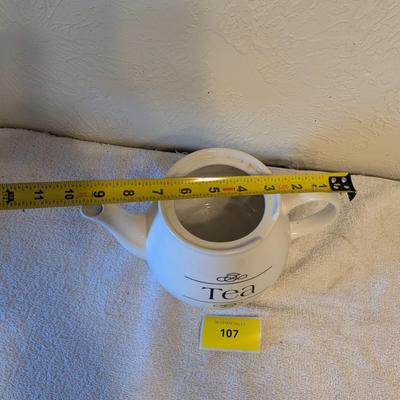 Sale Photo Thumbnail #525: Tea pot- ceramic white- made in England