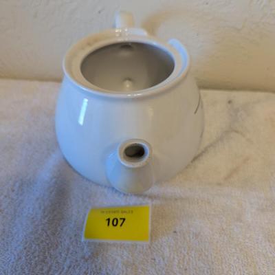 Sale Photo Thumbnail #524: Tea pot- ceramic white- made in England