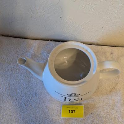 Sale Photo Thumbnail #521: Tea pot- ceramic white- made in England