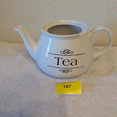 Sale Photo Thumbnail #520: Tea pot- ceramic white- made in England