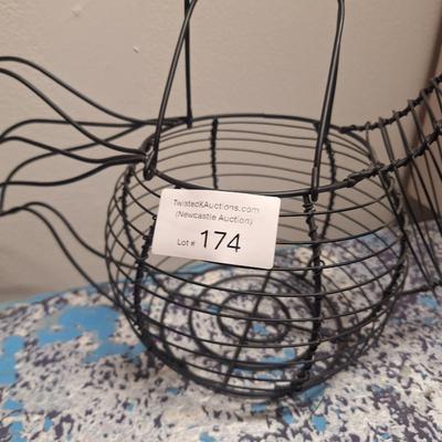 Sale Photo Thumbnail #613: wire egg basket shaped like a chicken