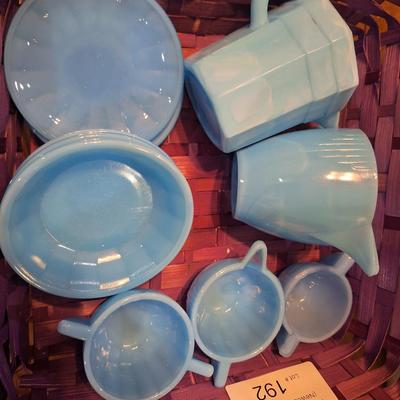 Sale Photo Thumbnail #672: AKRO tea set pieces- blue