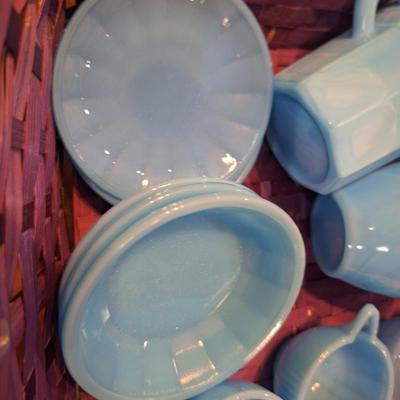 Sale Photo Thumbnail #673: AKRO tea set pieces- blue