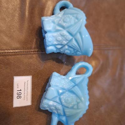 Sale Photo Thumbnail #699: Westmoreland sugar and creamer set blue milk glass