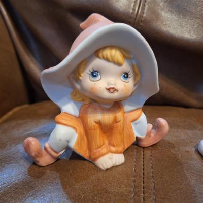 Sale Photo Thumbnail #705: 3 homco ceramic pixie elves