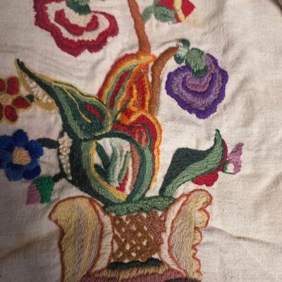 Sale Photo Thumbnail #753: embroidered project and thread to finish it.