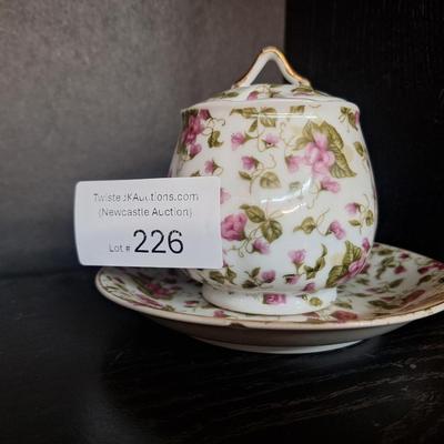 Sale Photo Thumbnail #812: maker unknown, it looks a lot like Spode's rosebud chintz but that is not what it is.  It would be a good substitute until you found originals.