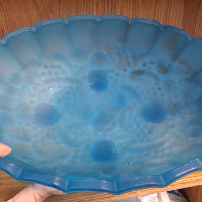 Sale Photo Thumbnail #832: blue satin footed fruit bowl