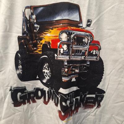 Sale Photo Thumbnail #864: size L t shirt- ground shaker jeep