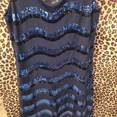 Sale Photo Thumbnail #886: Size L blue sequin top- perfect for holiday