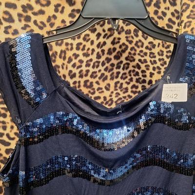 Sale Photo Thumbnail #885: Size L blue sequin top- perfect for holiday