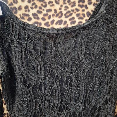 Sale Photo Thumbnail #896: Liberty  love black lacy scoop neck shirt size XL