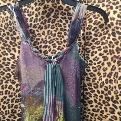 Sale Photo Thumbnail #910: sleeveless purple and green dress size M