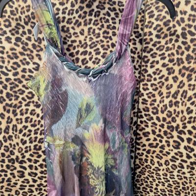 Sale Photo Thumbnail #911: sleeveless purple and green dress size M