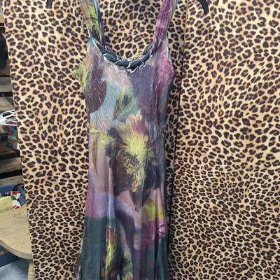 Sale Photo Thumbnail #913: sleeveless purple and green dress size M