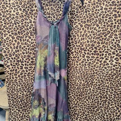 Sale Photo Thumbnail #908: sleeveless purple and green dress size M