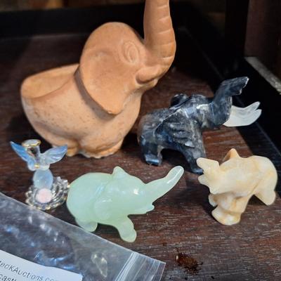 Sale Photo Thumbnail #936: small elephant- stone carved and pottery.