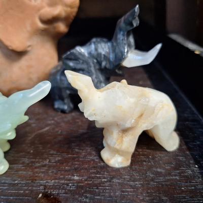 Sale Photo Thumbnail #939: small elephant- stone carved and pottery.