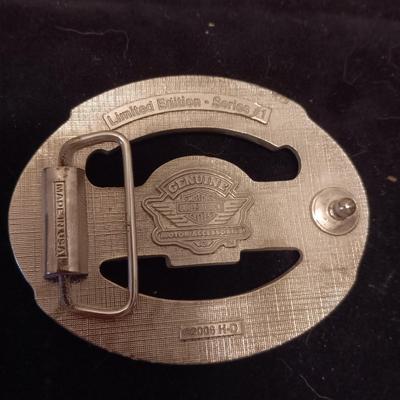 GENUINE HARLEY DAVIDSON AND SISKIYOU PEWTER BELT BUCKLES