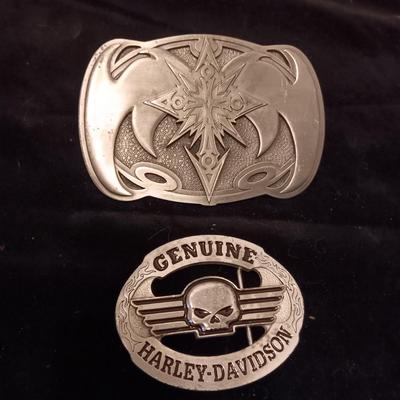 GENUINE HARLEY DAVIDSON AND SISKIYOU PEWTER BELT BUCKLES