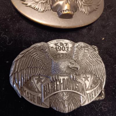 3 HARLEY DAVIDSON BELT BUCKLES