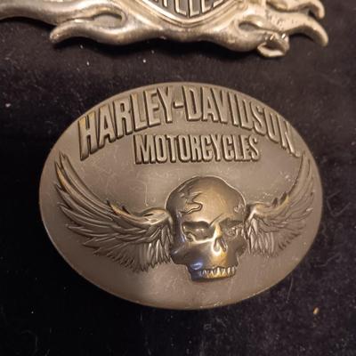 3 HARLEY DAVIDSON BELT BUCKLES
