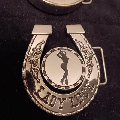 UNIQUE BELT BUCKLE WITH LIGHTER AND LADY LUCK BUCKLE