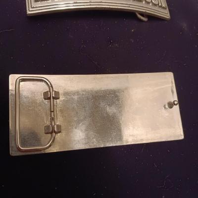 LARGE HARLEY DAVIDSON AND "CRUNKED" BELT BUCKLES