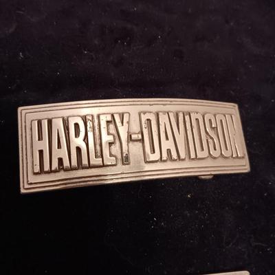 LARGE HARLEY DAVIDSON AND "CRUNKED" BELT BUCKLES