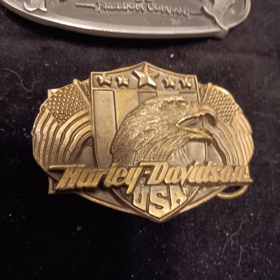HURLEY AND HARLEY DAVIDSON BELT BUCKLES