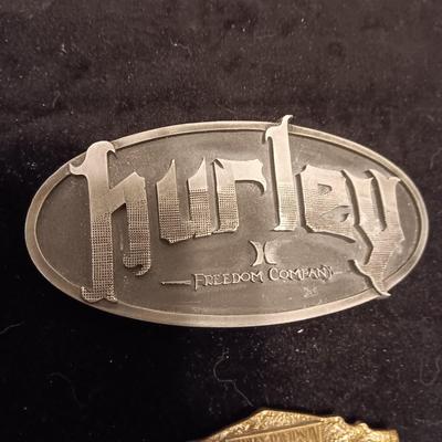 HURLEY AND HARLEY DAVIDSON BELT BUCKLES