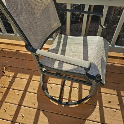 Hampton Bay Small Round Patio Table & Two Swivel Rockers (P-JS)