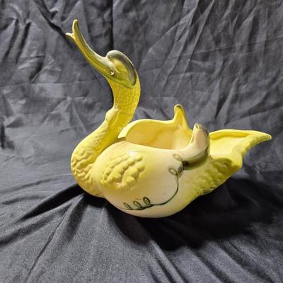 Vintage 1950’s HULL Pottery Large Swan Planter/Bowl with baby