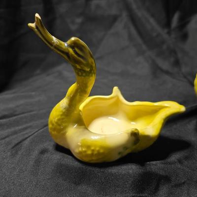 Vintage 1950’s HULL Pottery Large Swan Planter/Bowl with baby