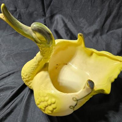 Vintage 1950’s HULL Pottery Large Swan Planter/Bowl with baby